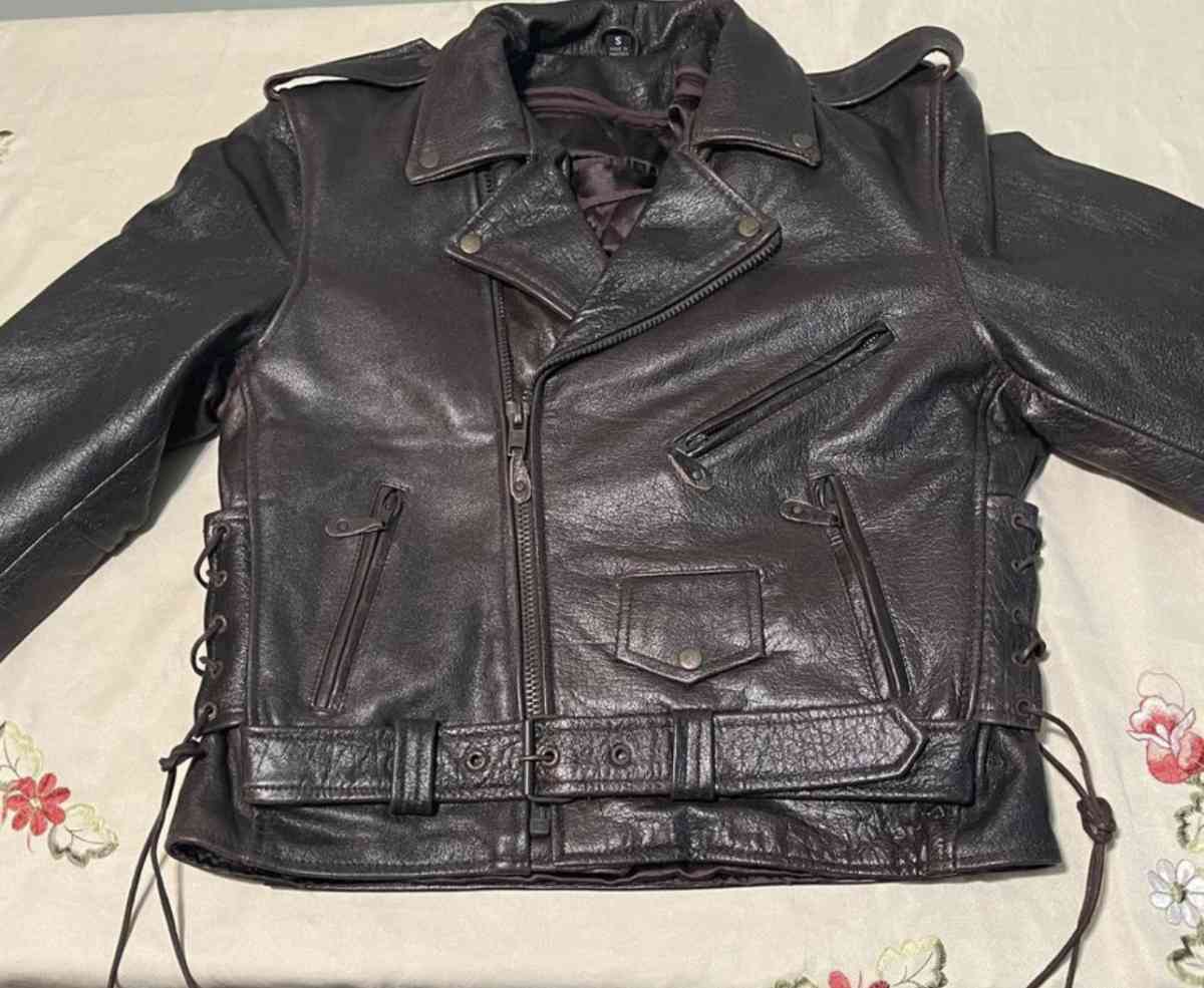 New Mens Bikers Genuine leather jacket with Emboss Eagle