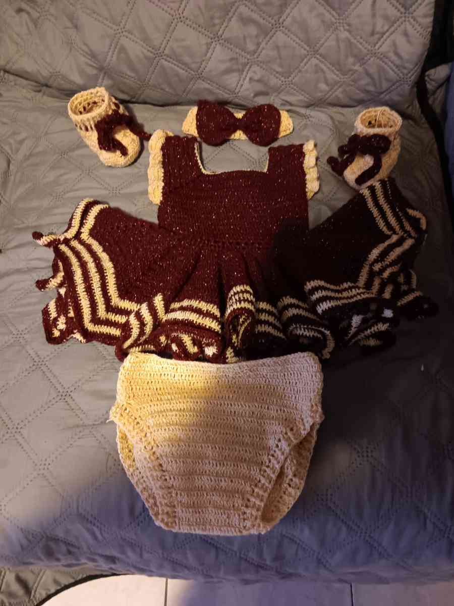 traje tejido a crochet de 0 a 3 meses de nacida