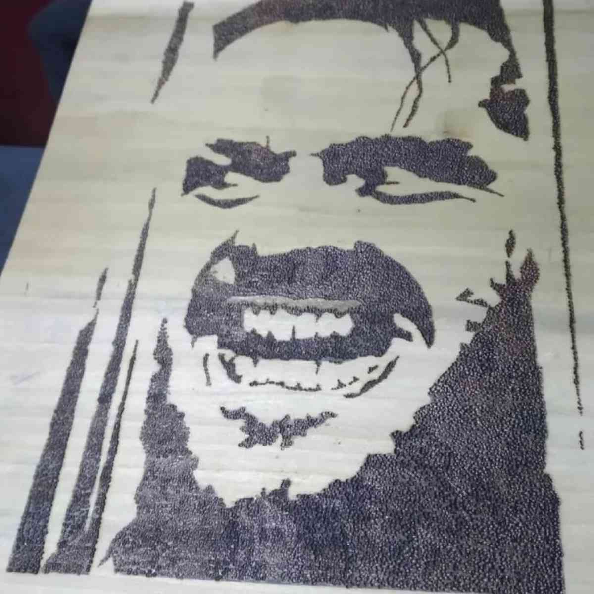 wood burning of heres johnny