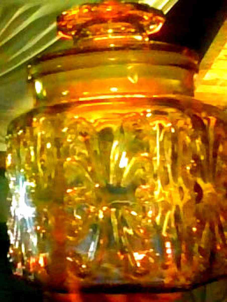 8  Colored Glass Canaster with Lid