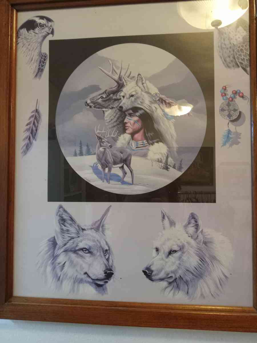 Native american with animals