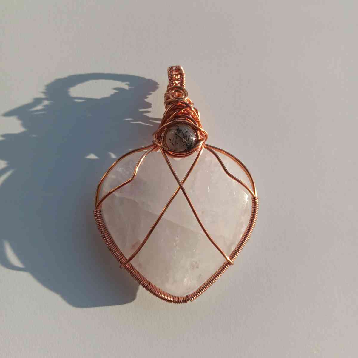 wire wrapped quartz pendant