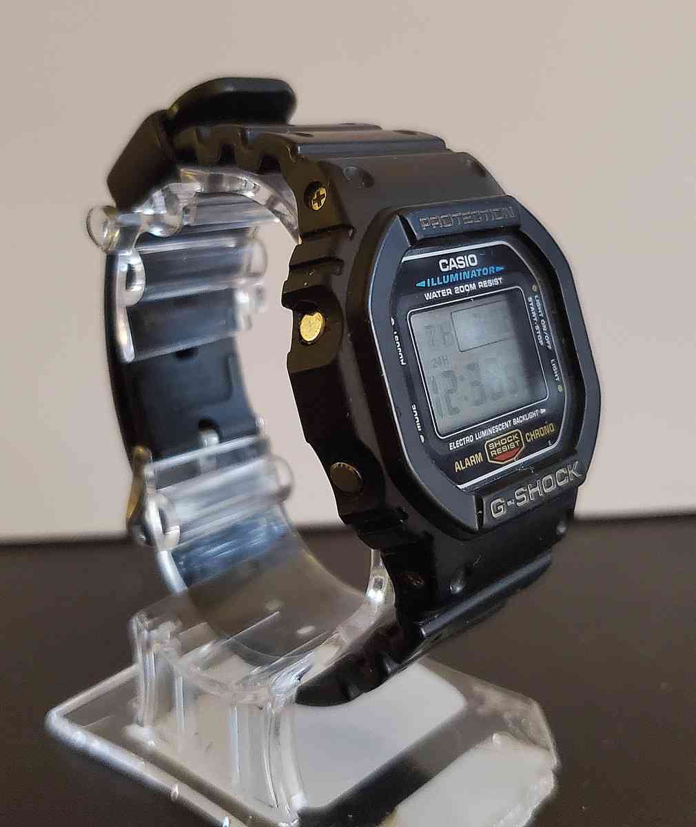 Casio Mens GShock DW5600 Classic Black Resin 44mm New Batter