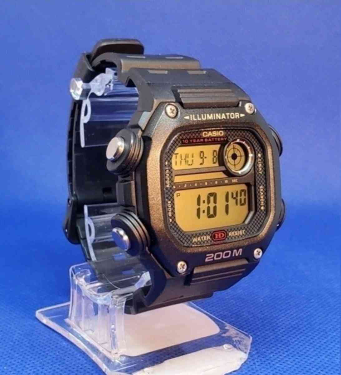 Casio Mens Digital Quartz 10 Year Batt200m Black Resin Watch