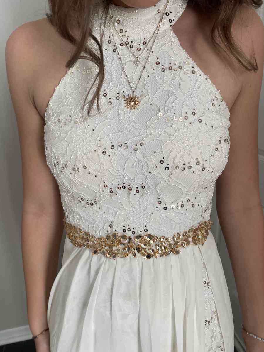 ivory and gold dress