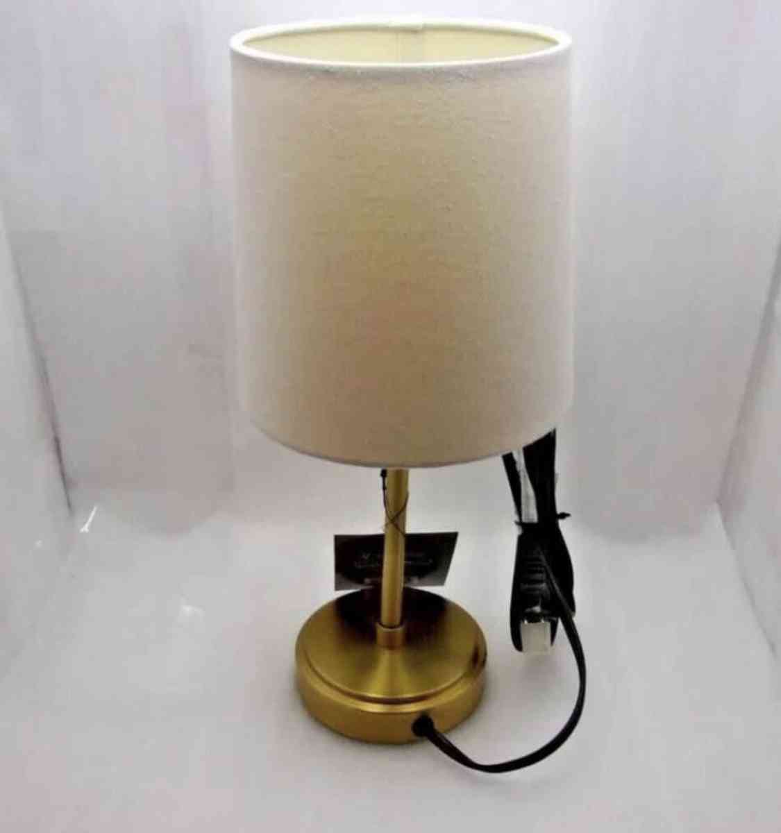 Two Gold Metal Stick Mini Table Lamp  Threshold