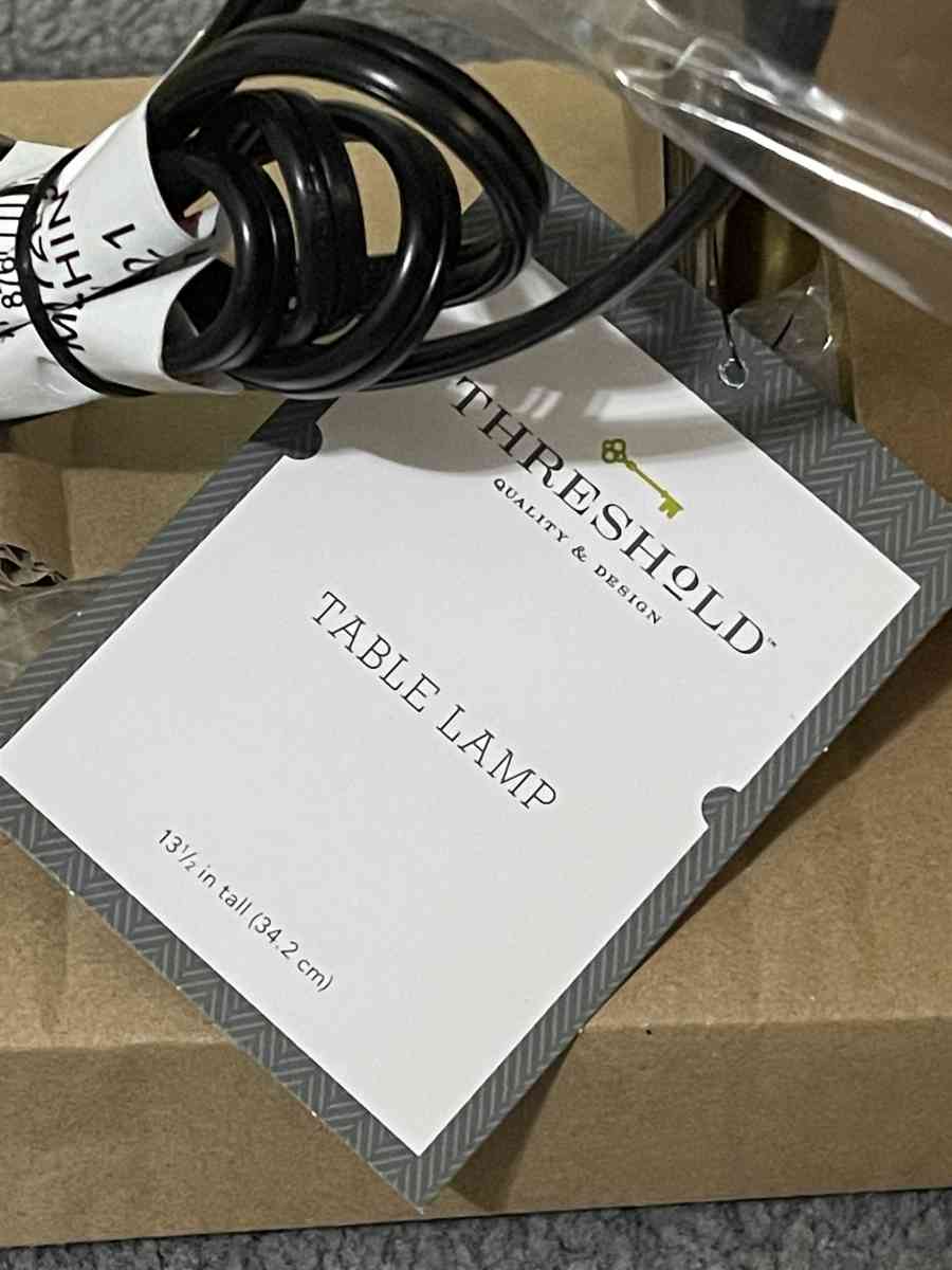 Two Gold Metal Stick Mini Table Lamp  Threshold