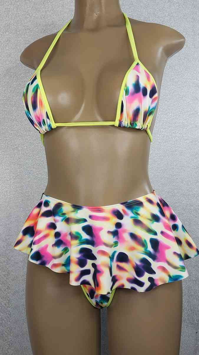 Custom Made Exotic  Bikini  with Skirt