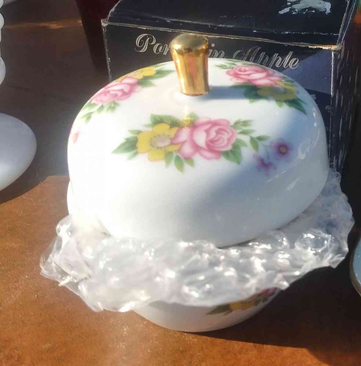 Porcelain Apple Keepsake Jar