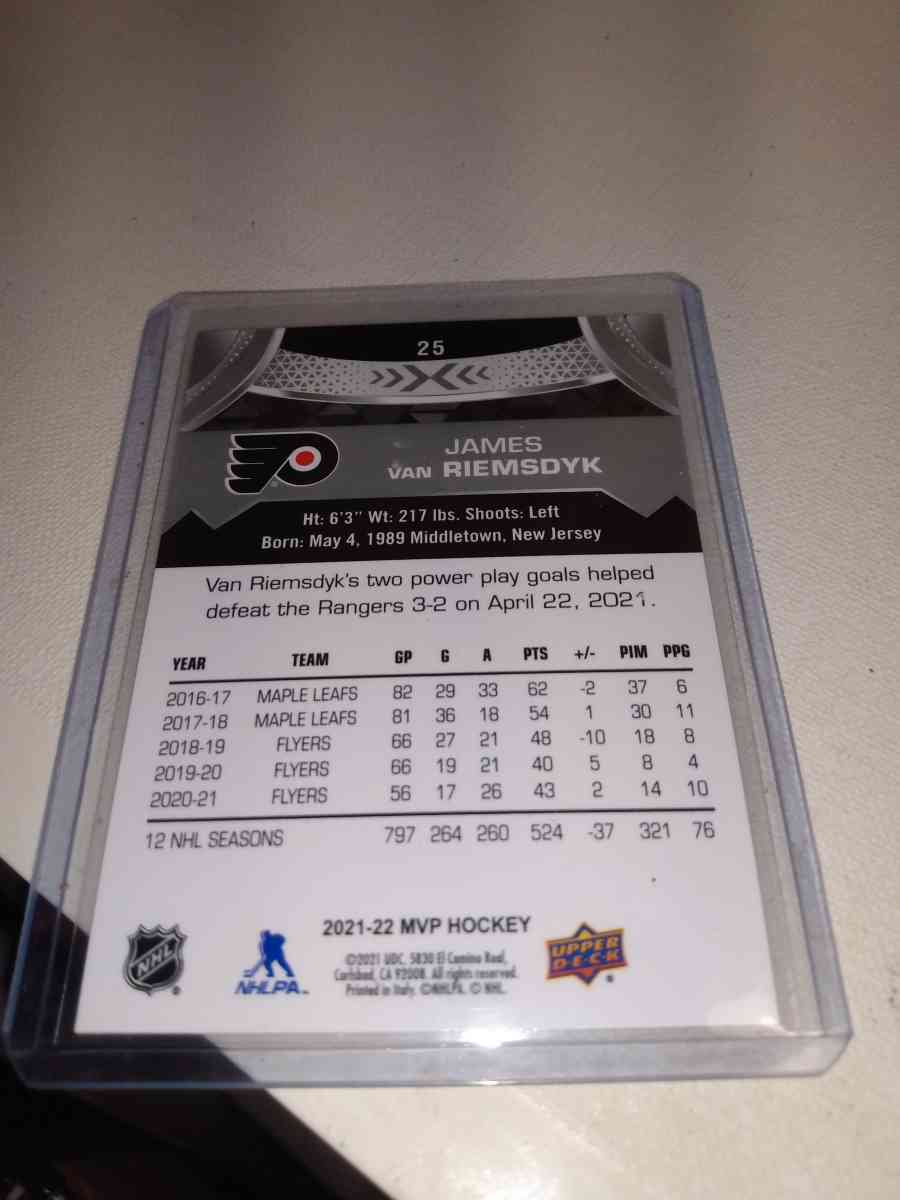 upper Deck silver autograph James Van Riemsdyk