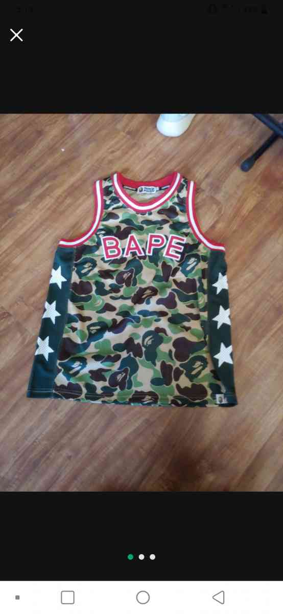 BAPE ABC camo green basketball tank