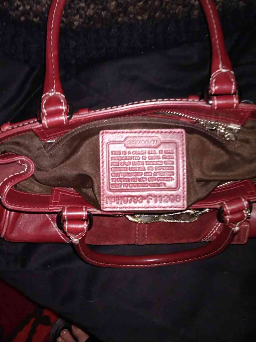 COACH RED WINE SUADE HANDBAG