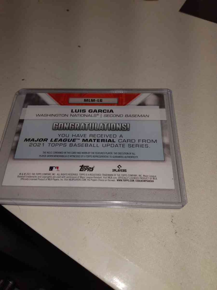 Louis Garcia 2021 tops rookie card relic
