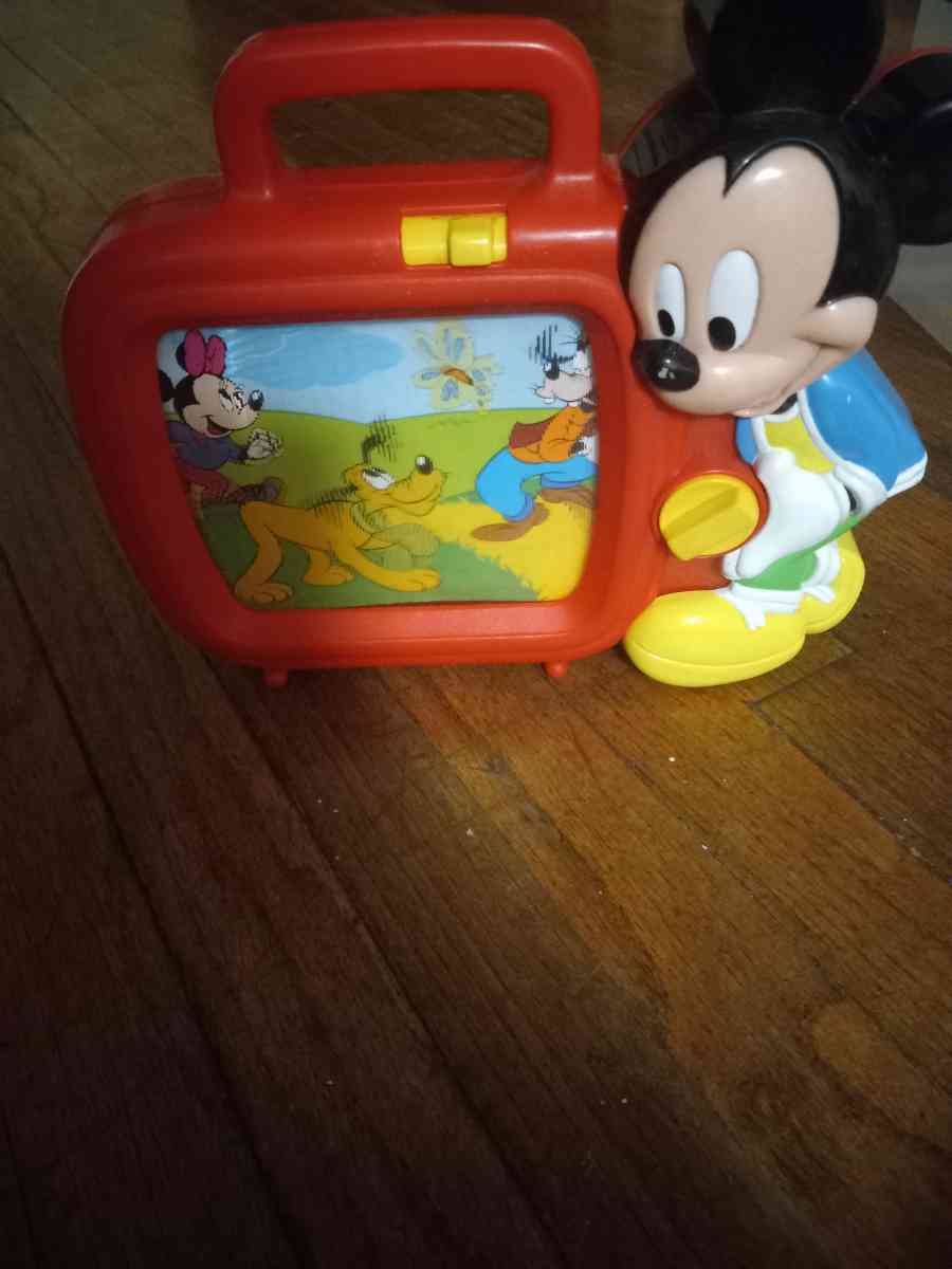 Vintage Arco Mickey Mouse wind  scroll music box