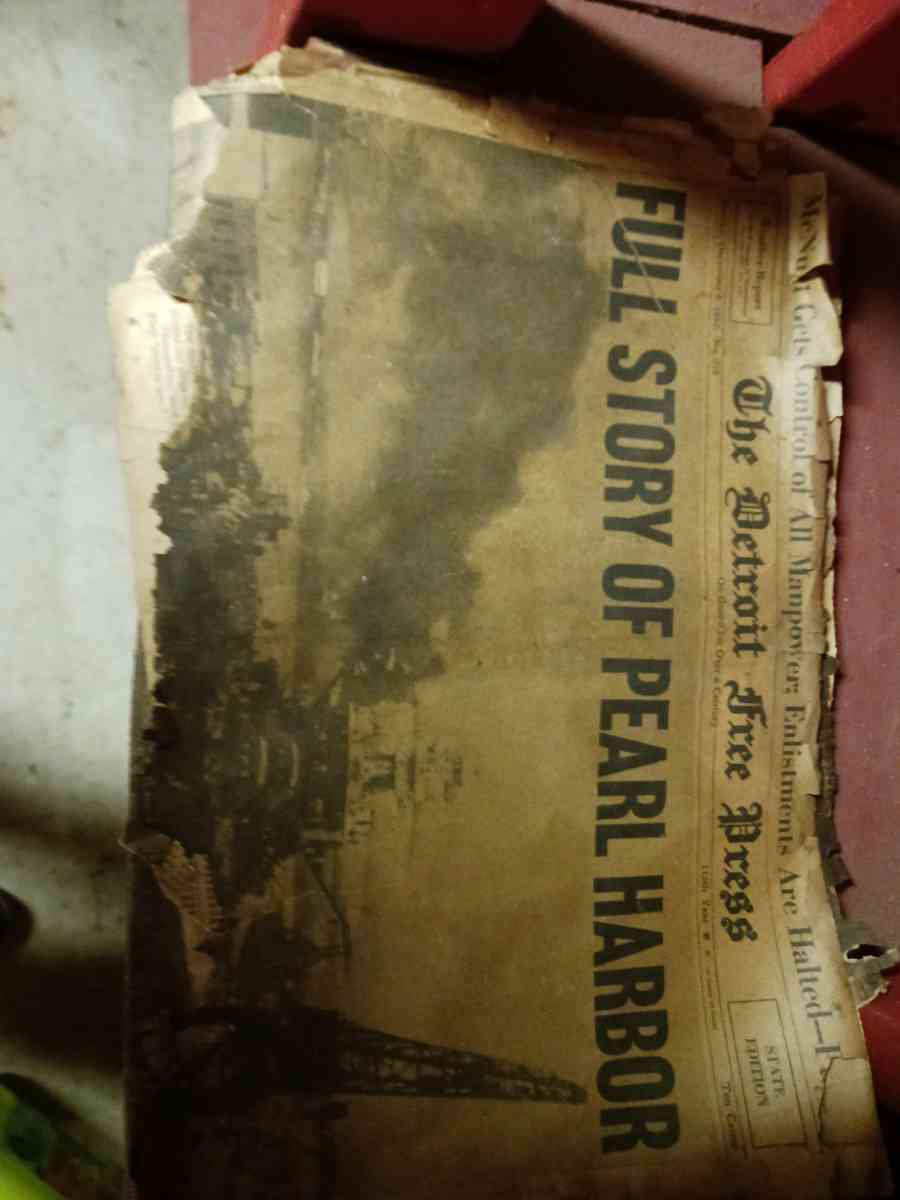 pearl harbor original news paper from 1940