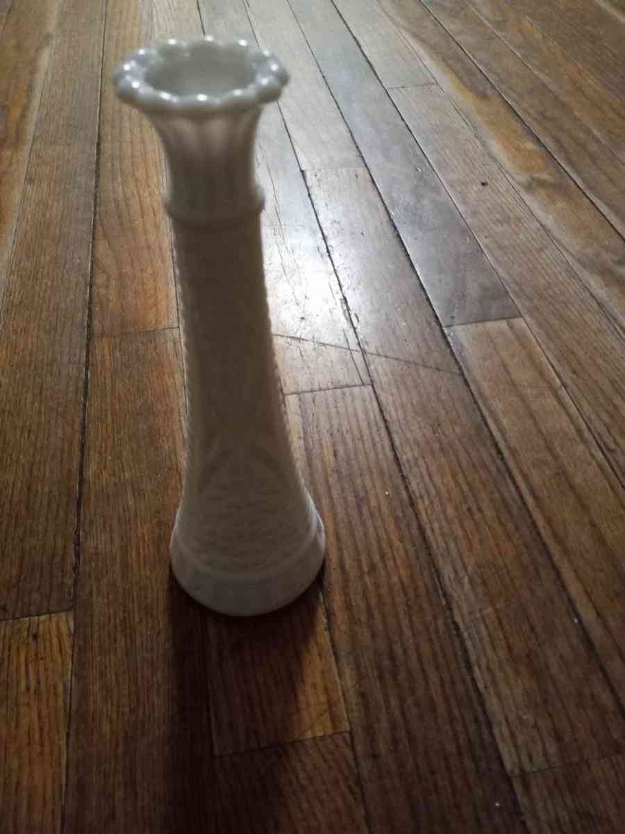 Vintage star and bars milk glass Anchor bud vase