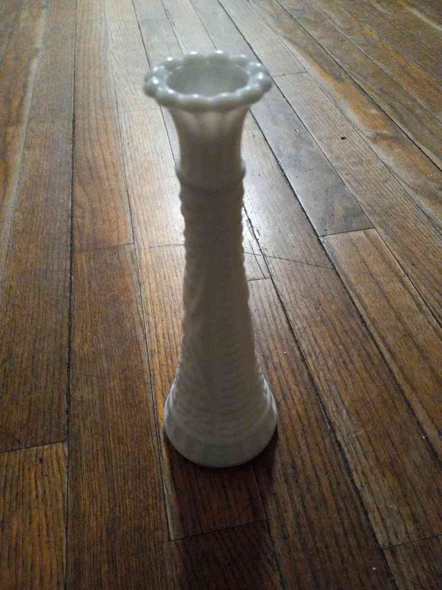 Vintage star and bars milk glass Anchor bud vase