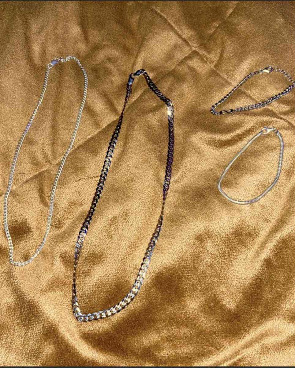 2 chains and 2 bracelets