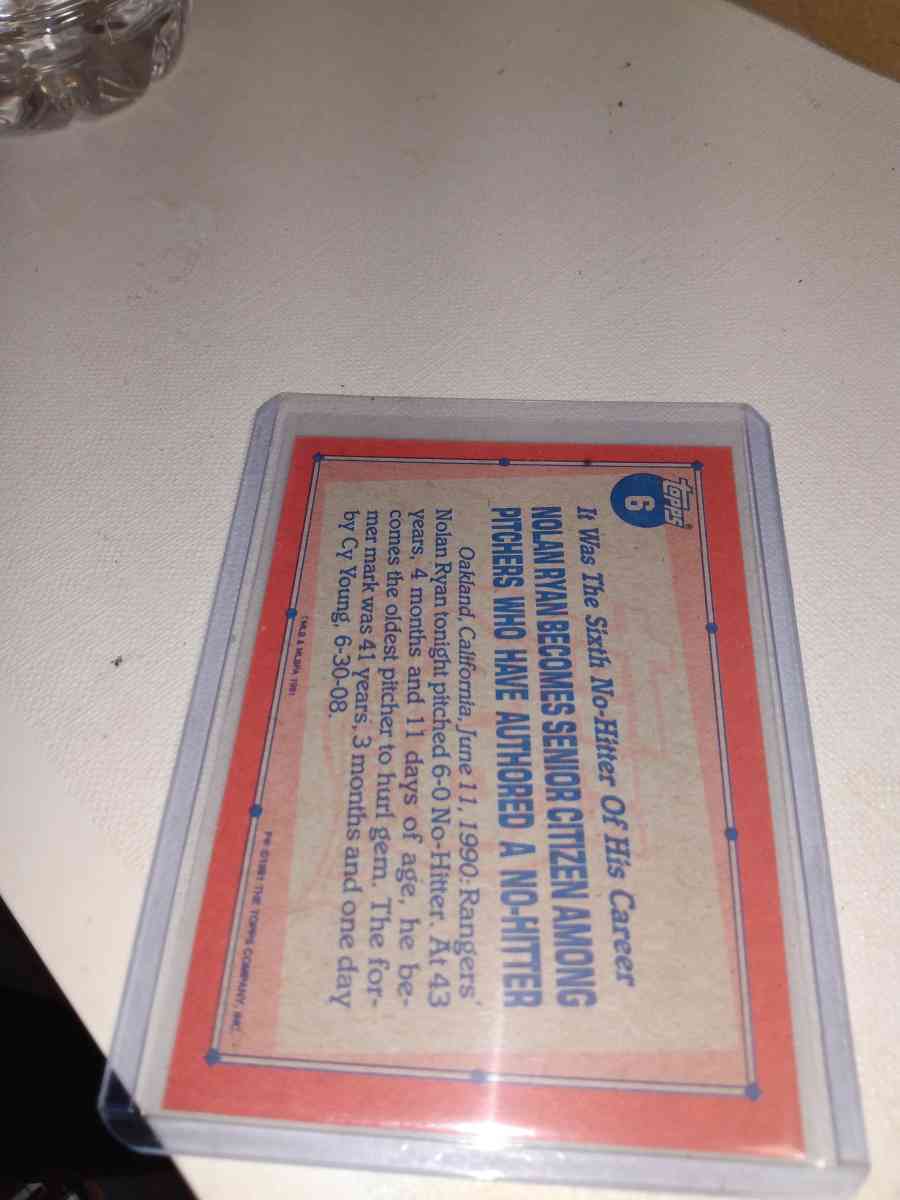 1991 TOPPS Nolan Ryan record breaking
