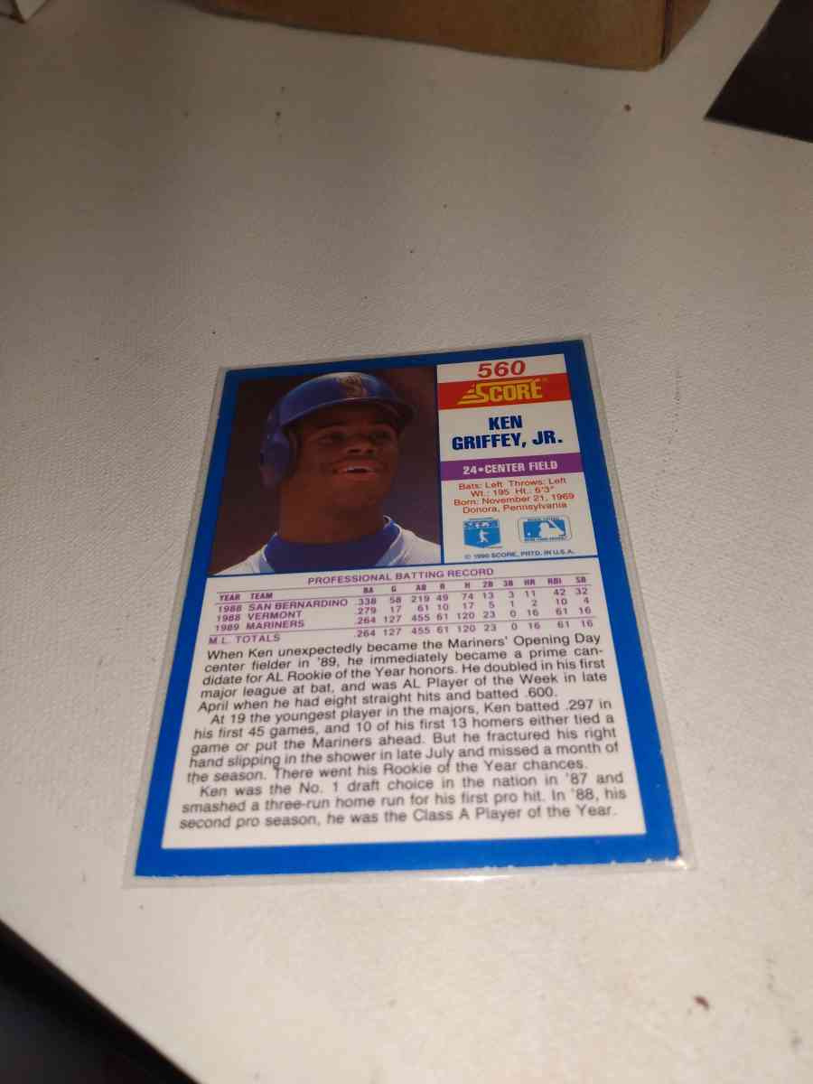 1992 score card number 560 Ken Griffey Jr
