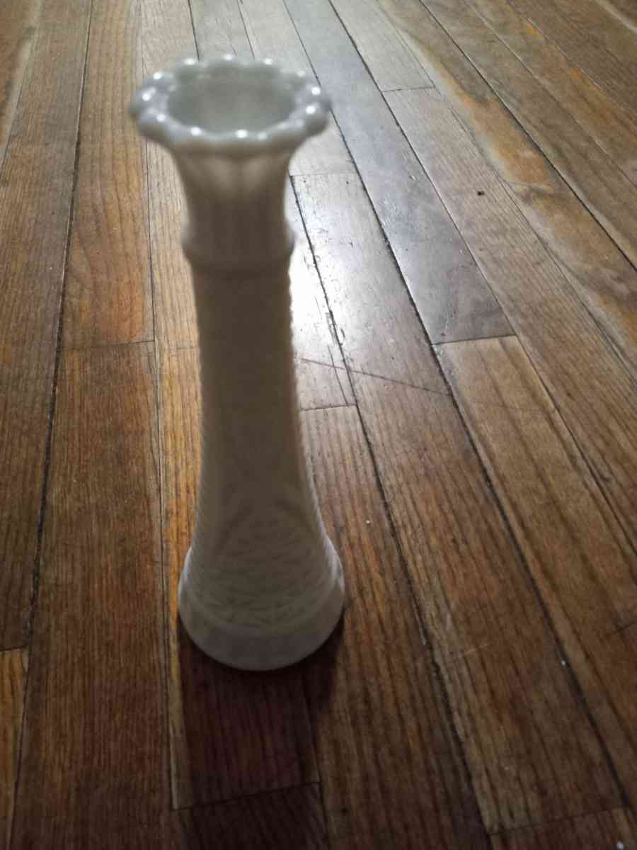 Vintage star and bars milk glass Anchor bud vase