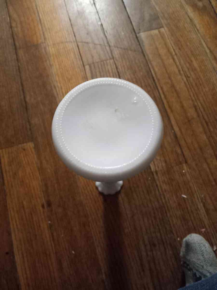 Vintage star and bars milk glass Anchor bud vase