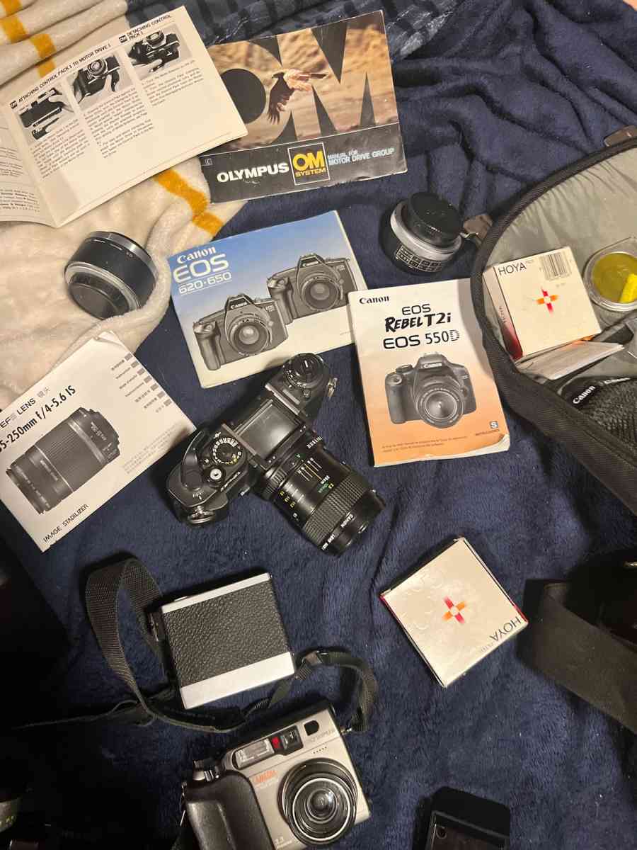 Variety of cameras and lenses