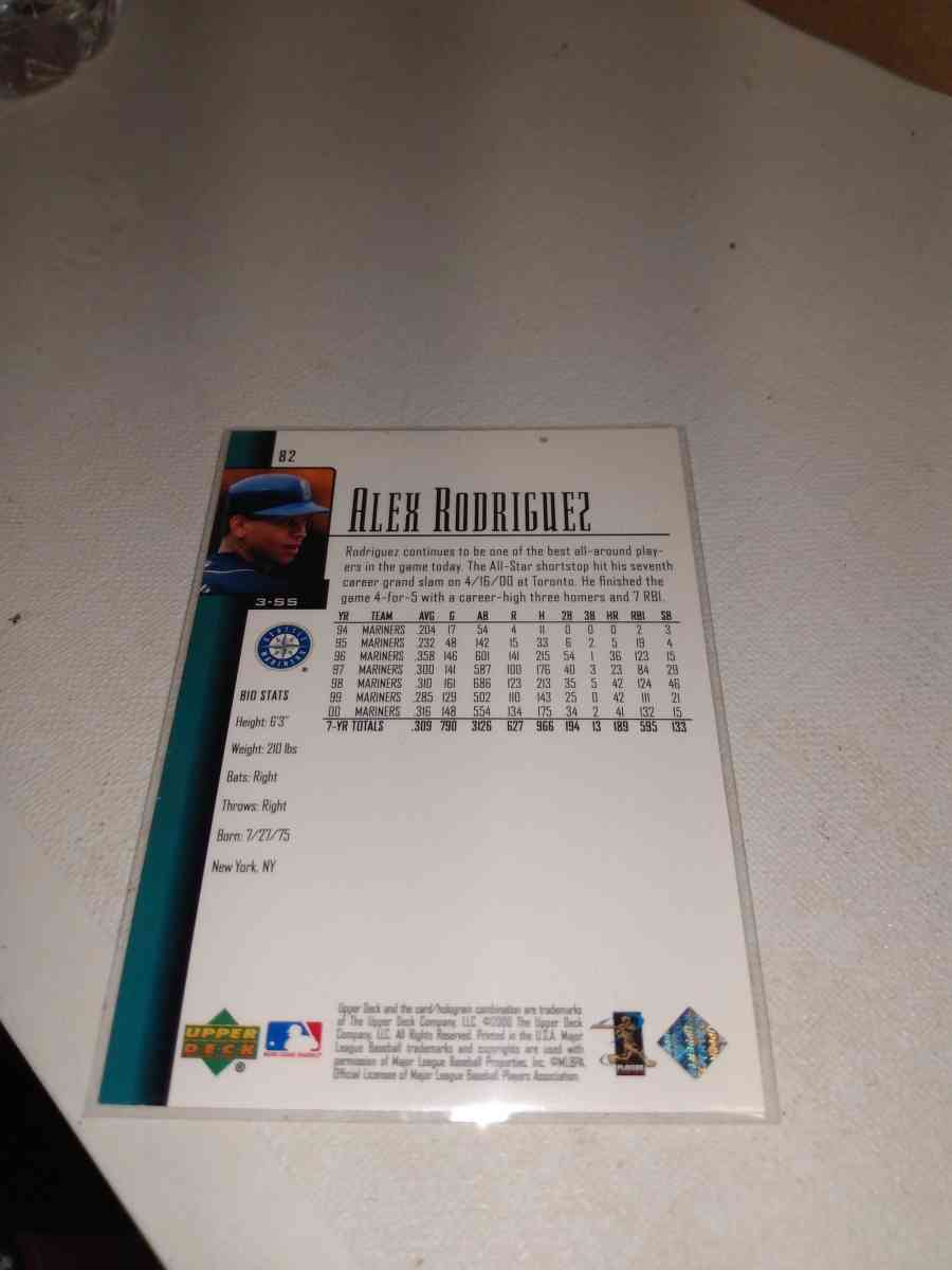 2001 upper deck Alex Rodriguez