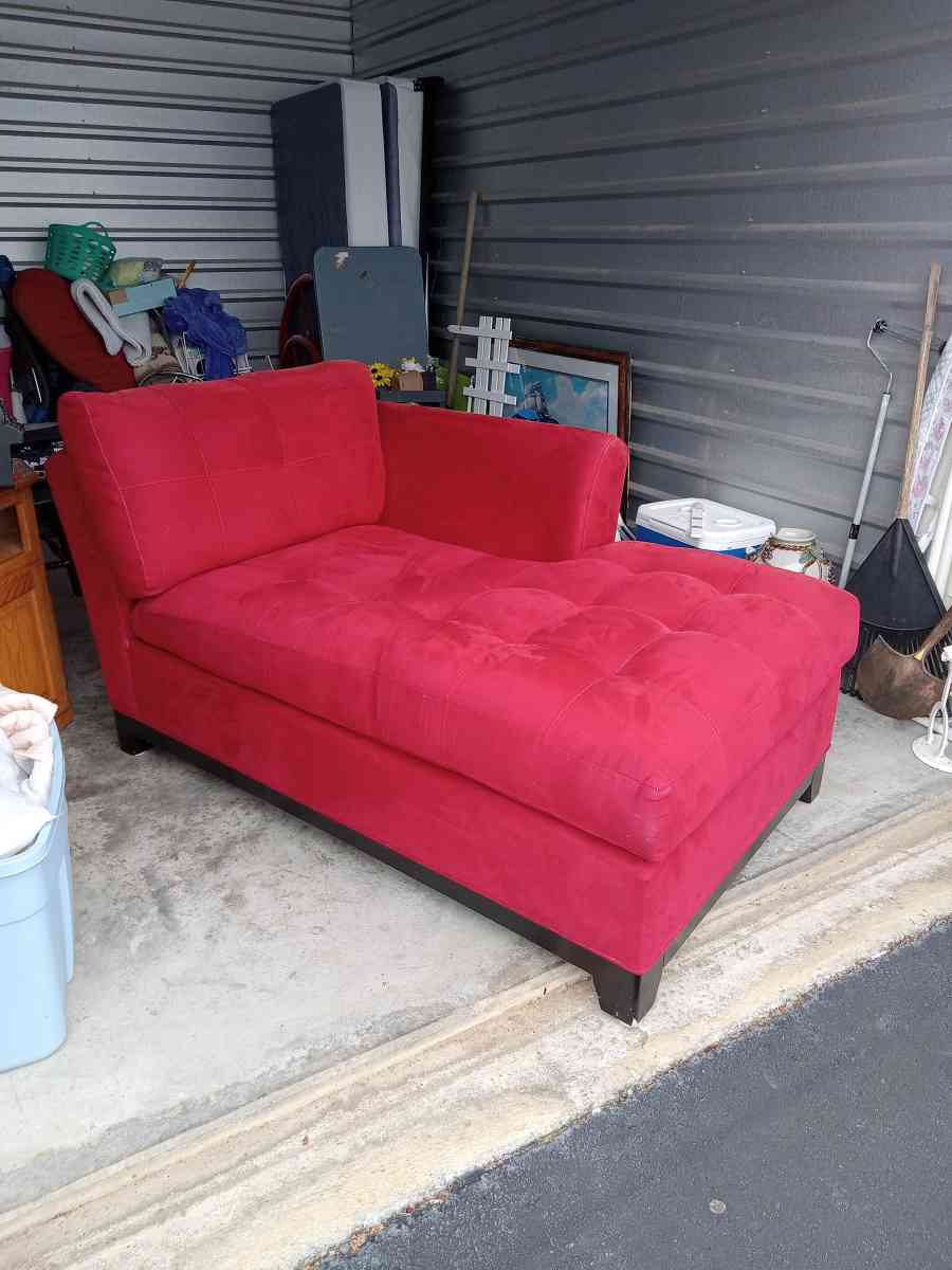Red Velvet Chaise