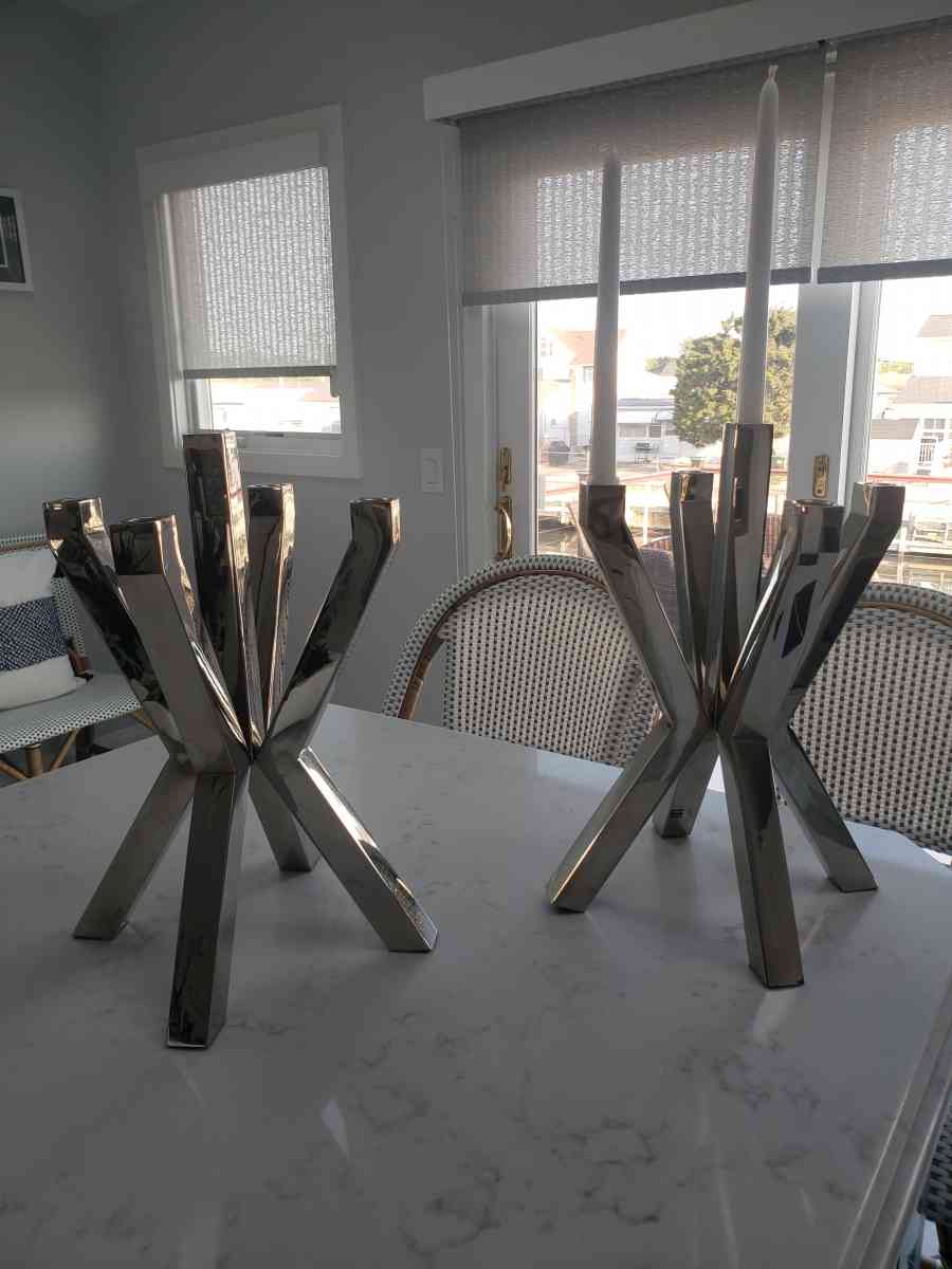 Two Silver Candle Holder