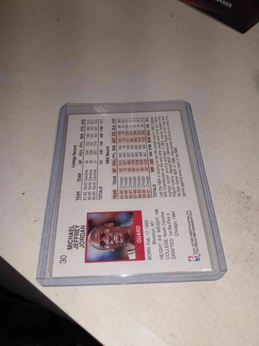 1991 NBA hoops Michael Jordan most valuable player card