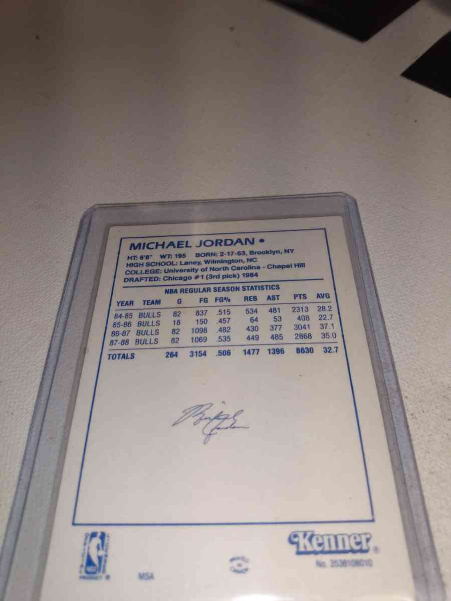 1988 1989 starting lineup card Michael Jordan