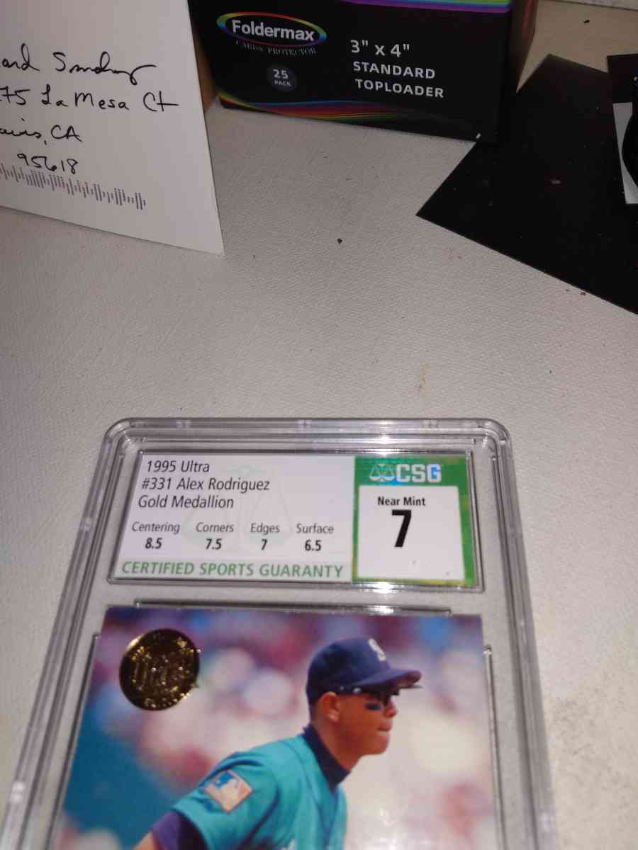 CSG 7 graded 1995 ultra golden medallion Alex Rodriguez rook
