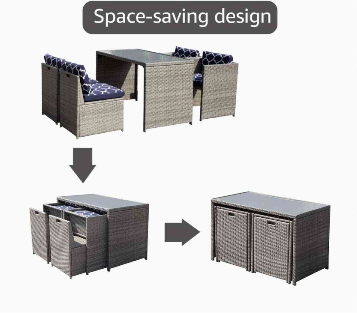 5pc outdoor patio dining set 4 chairs with 1 dining table