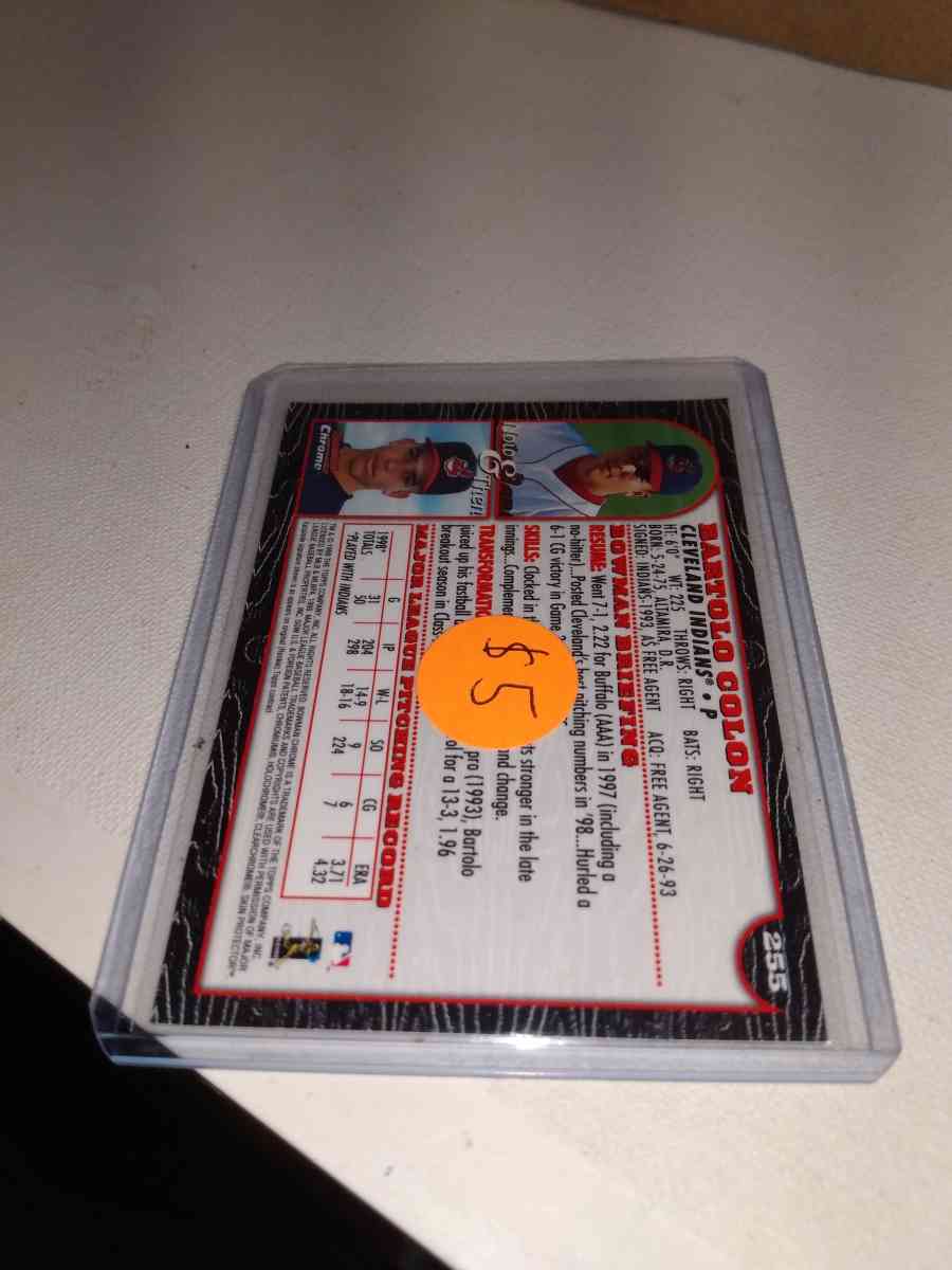 1999 Bowman bartolo Colon autograph