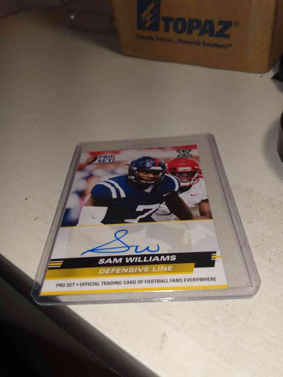 2022 Sam Williams autographed pro set rookie card