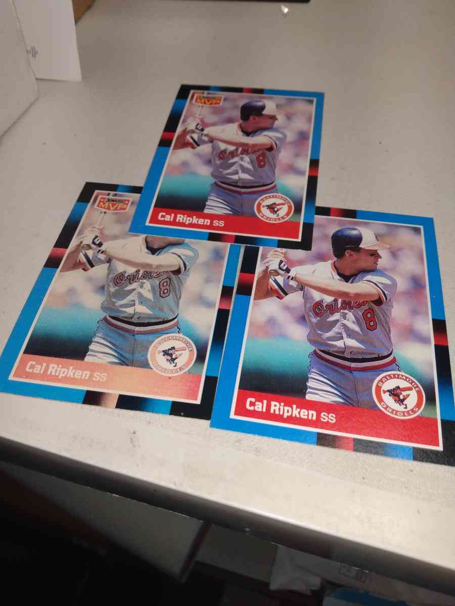 an error of three cards cal ripken Jr 1988 donruss