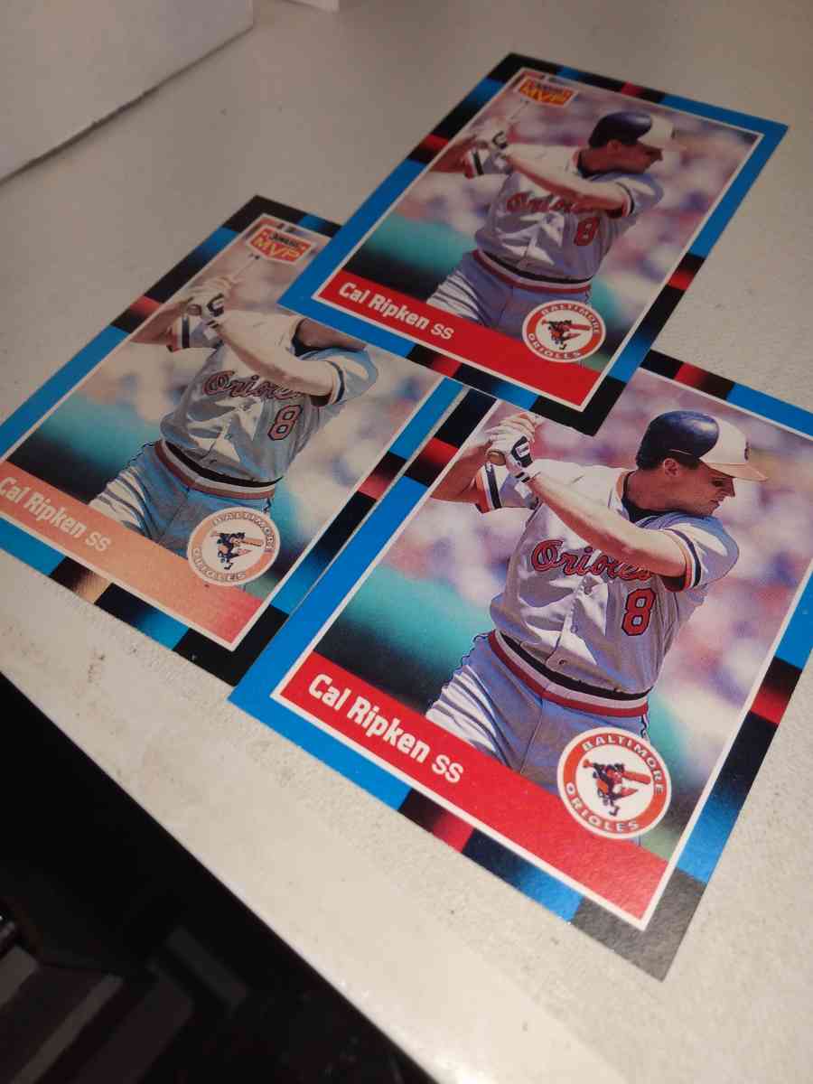 an error of three cards cal ripken Jr 1988 donruss