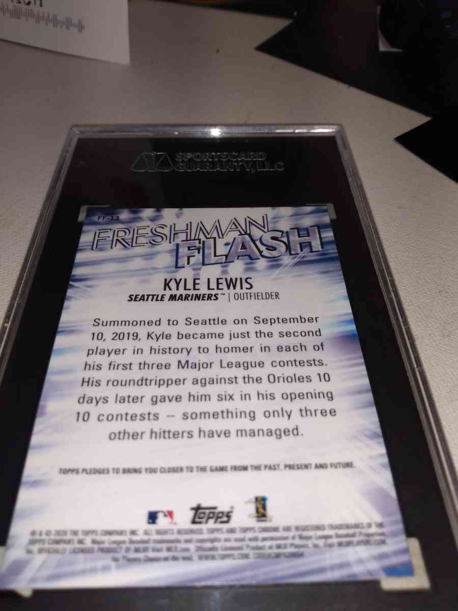 2020 Topps Chrome Kyle Lewis freshman flash grated 95