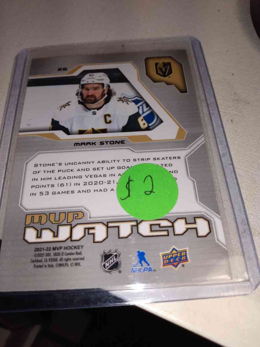 2021 2022 MVP upper Deck autograph Mark Stone