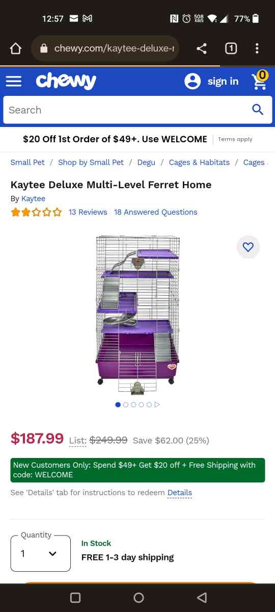 KAYTEE MULTI LEVEL FERRET CAGE
