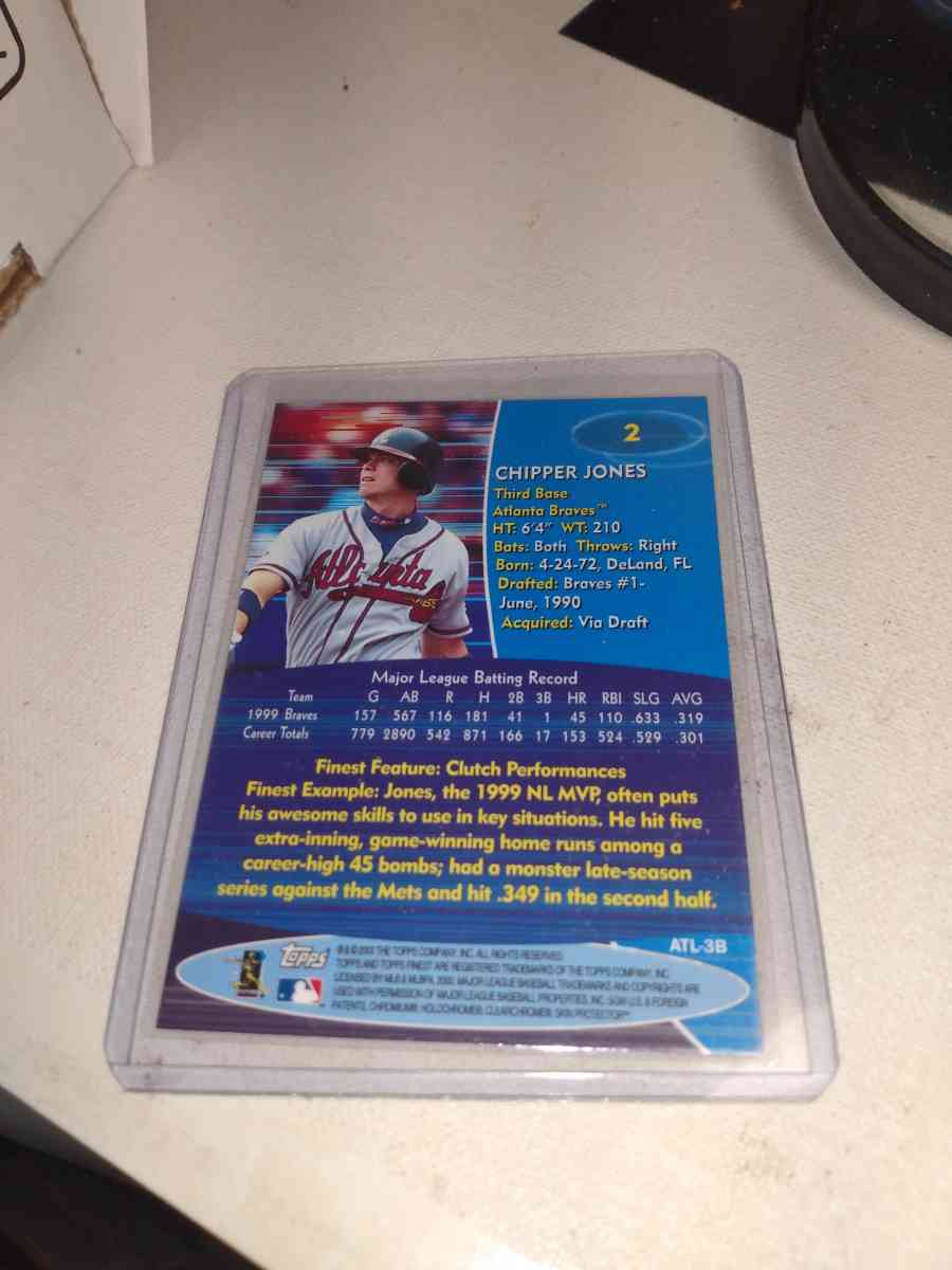 2000 Topps finest chipper Jones parallel refractor