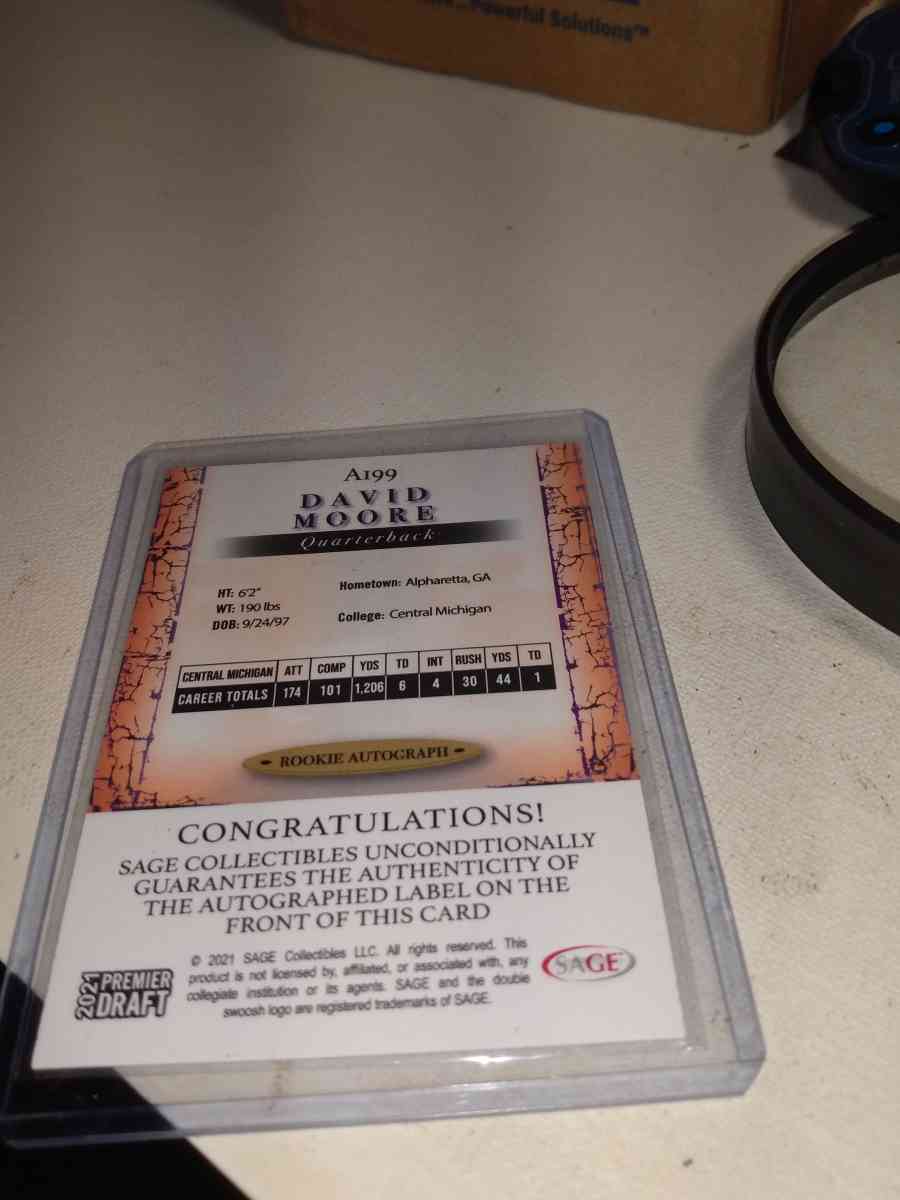 2021 premier draft autographed rookie David Moore