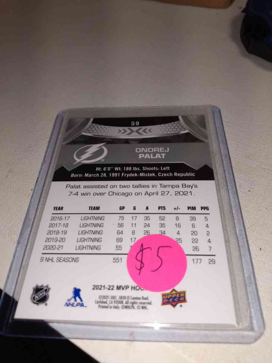 ondej palsy upper Deck MVP autograph card
