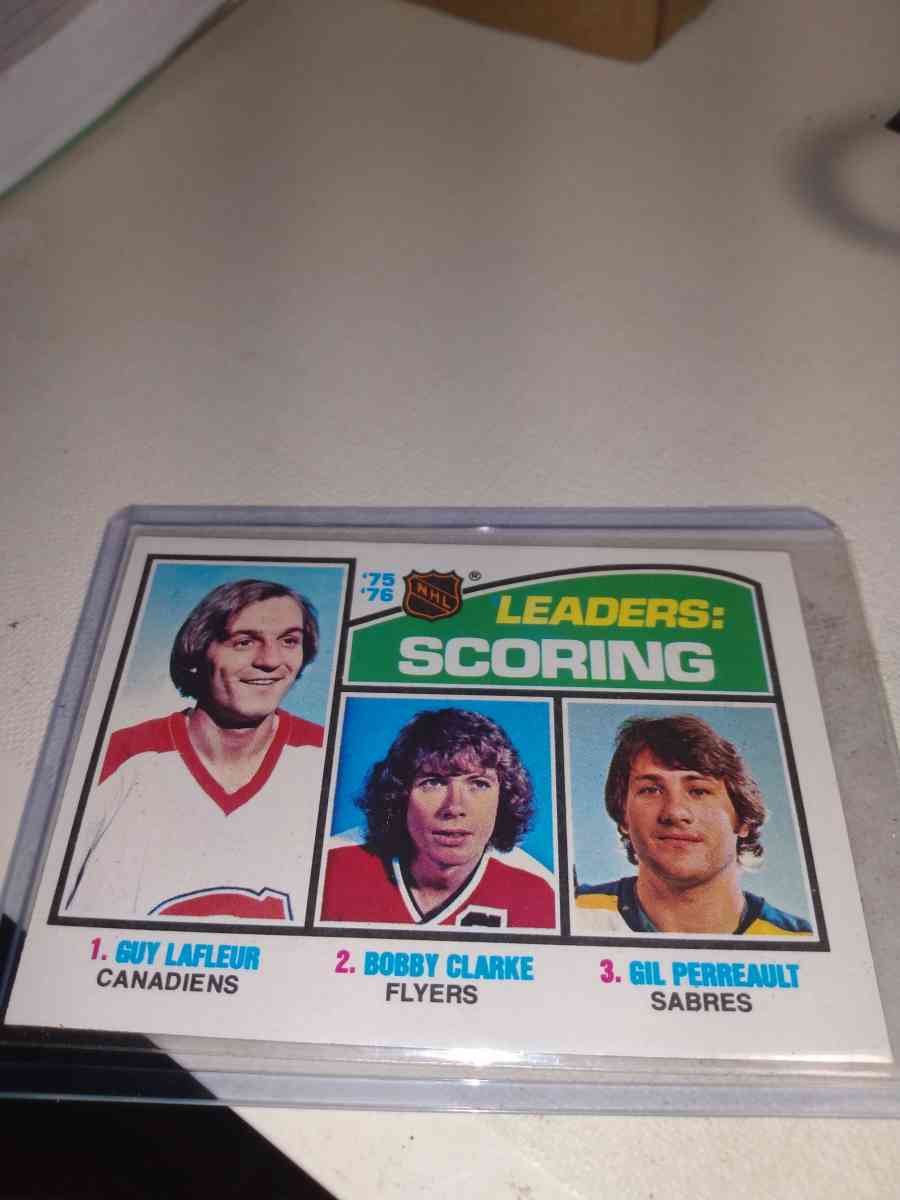 1975 1976 scoring leaders Guy lafleur Bobby Clark and kill s
