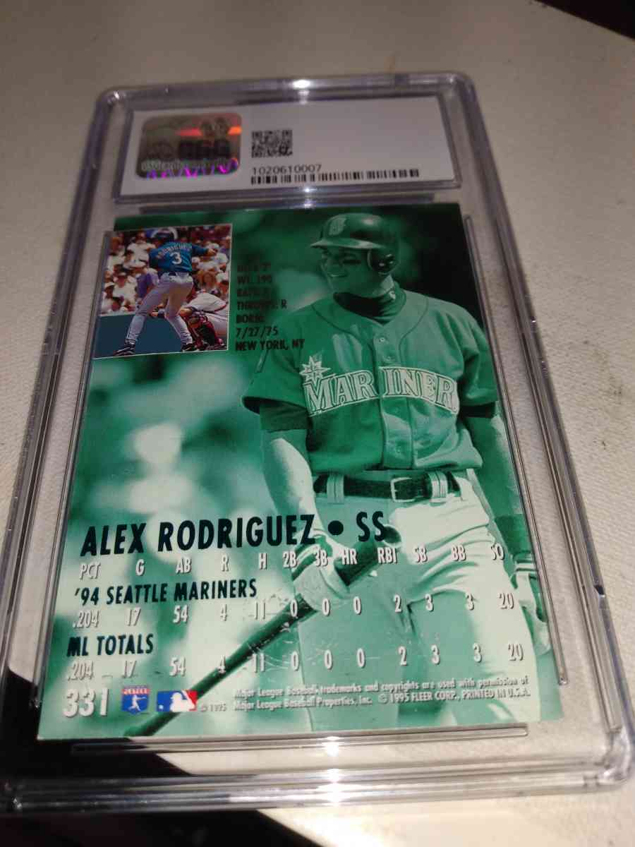 CSG 7 graded 1995 ultra golden medallion Alex Rodriguez rook