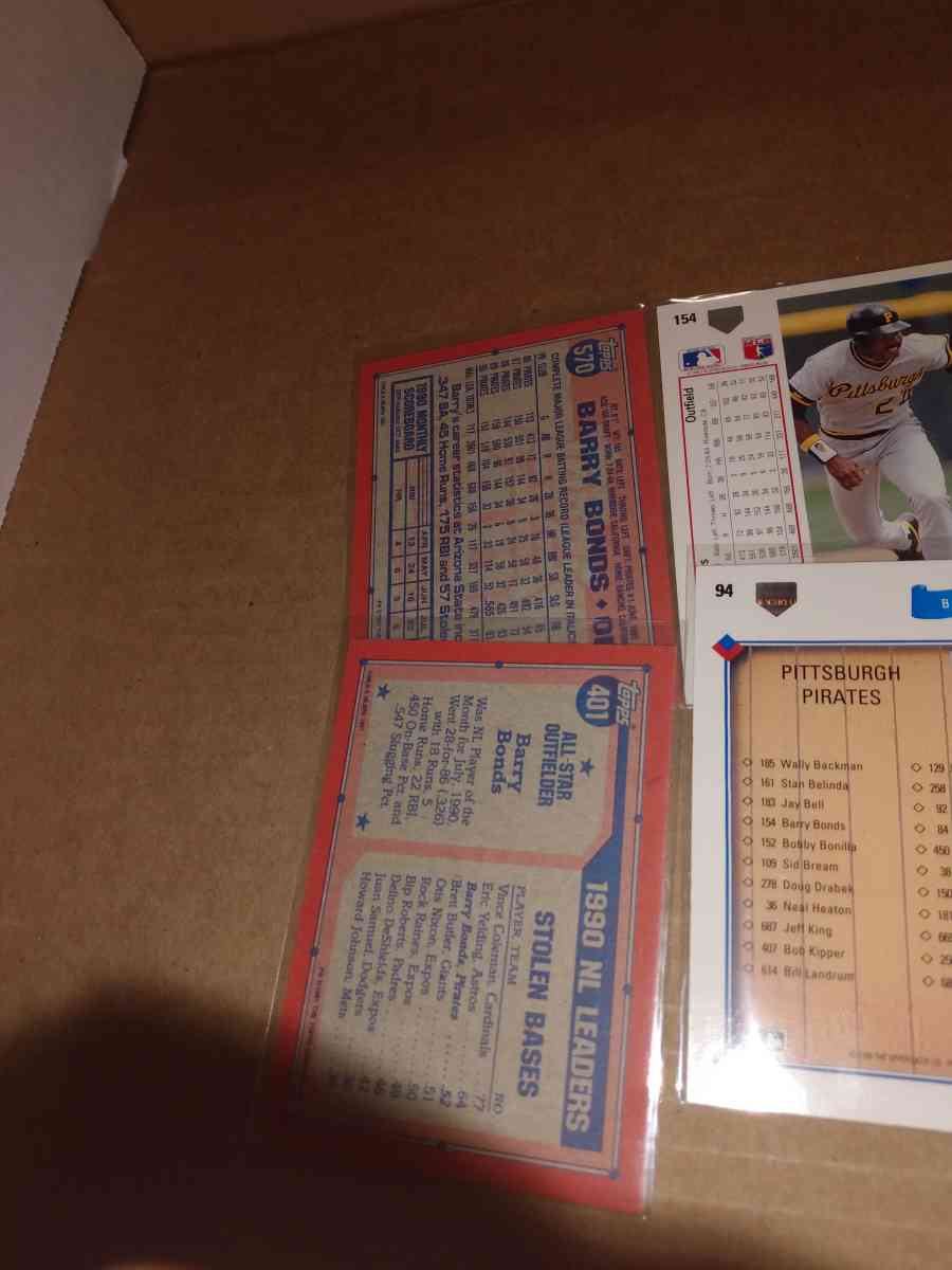six card lot of Barry bonds
