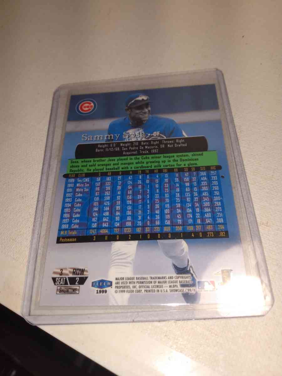 1998 flair showcase power Sammy Sosa
