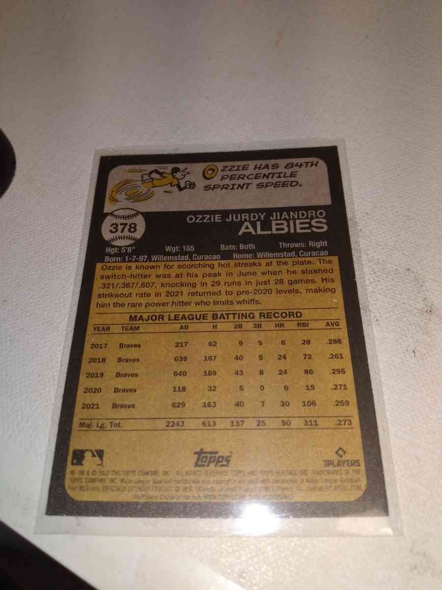 2022 Topps heritage Ozzy Albies
