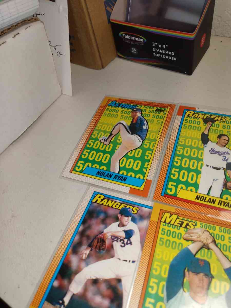 1990 Topps card lot Nolan Ryan 5000 strikeouts